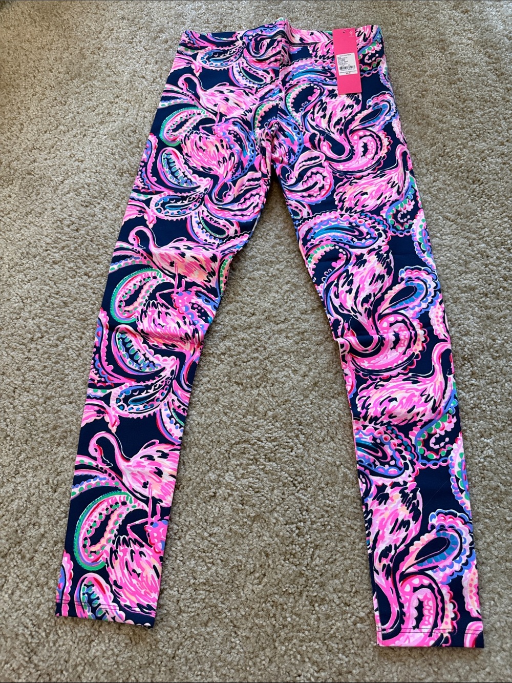 Lilly Pulitzer Navy, Pink & Multicolor Paisley Girls' Leggings